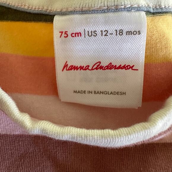 Hanna Anderson Multicolor Striped Dress & Bloomer Size 12-18 Month - Picture 2 of 9